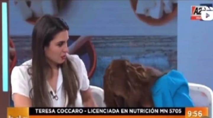 Susto en programa argentino por desmayo, de nutricionista al aire