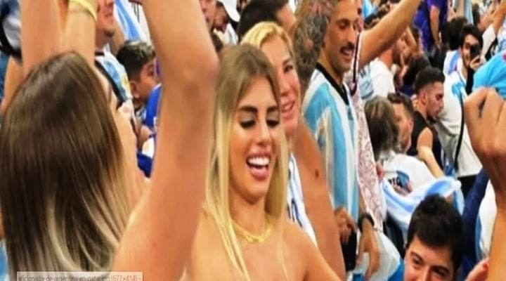 Presa mujer argentina por enseñar de más en la final del mundial Qatar 2022
