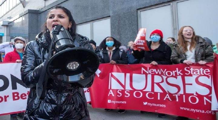 Segundo día de huelga de más de siete mil enfermeras en Nueva York</